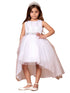 Big Girls White Sequin Bodice Hi Low Junior Bridesmaid Dress 8-16 - SophiasStyle.com